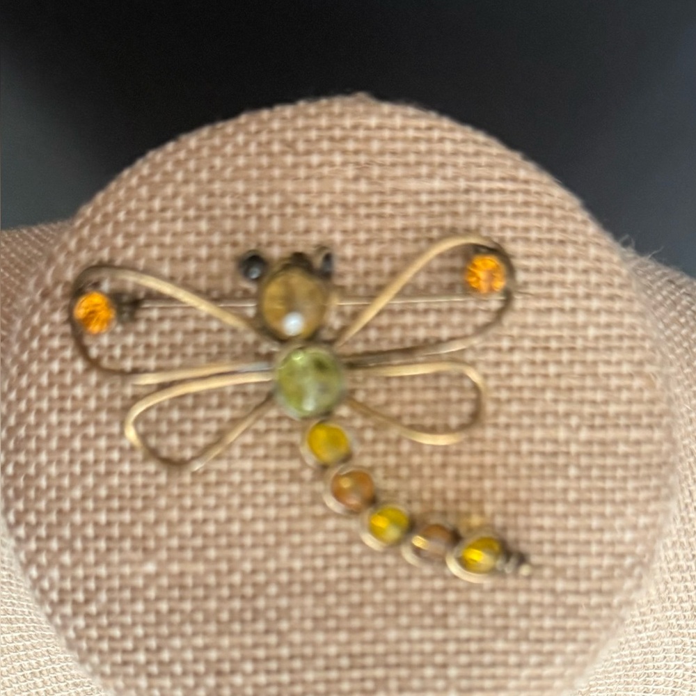 Dragonfly Brooch with Gem Accents